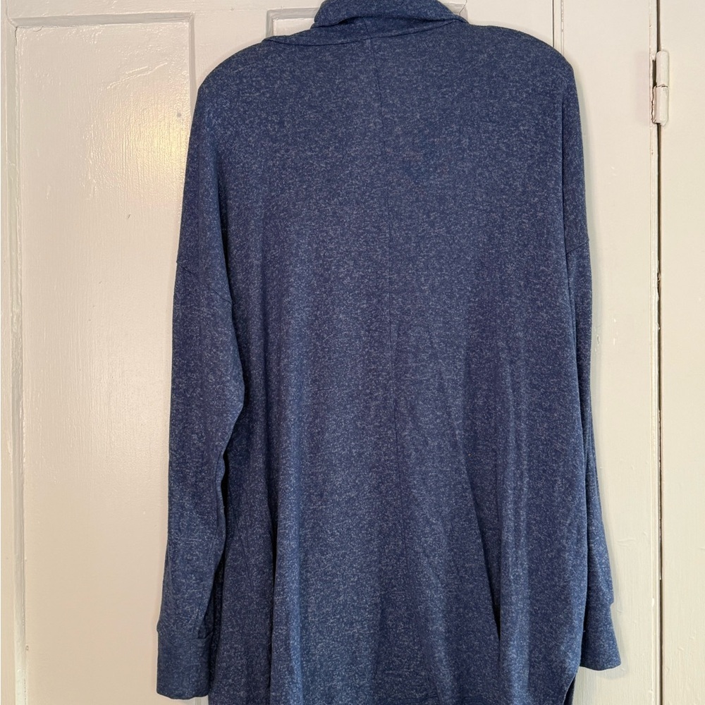 Motherhood Maternity Blue Marl Cowl Neck Drawstring Tunic Top XL Long Sleeve - Picture 5 of 6